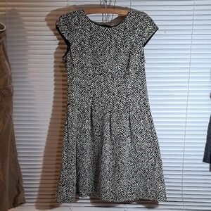 AB Studio Black and White Chevron Mini Dress